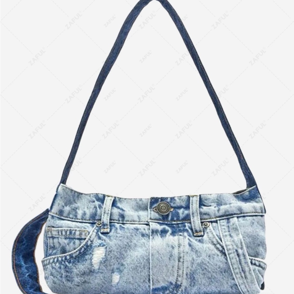 Denim Shoulder Bag - Picture 6 of 9